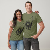 T-shirt Wolf Howling Pleine lune Forest Silhouette (Unisexe)