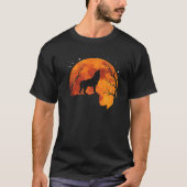T-shirt Wolf Howling Pleine lune Forêt Nature Laine Lune (Devant)