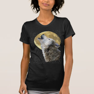 T-shirt Wolf Howt at Moon & Snow Winter Wildlife Shirt