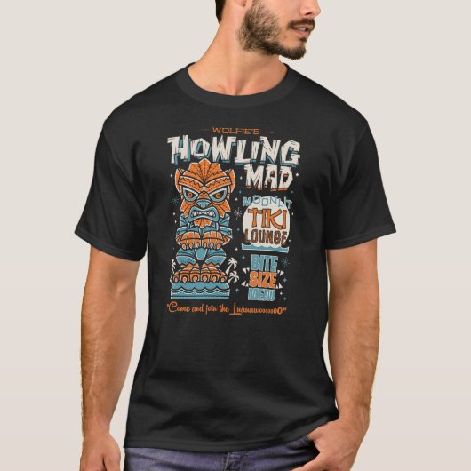 T-shirt Wolf Man Creepy Cute Tiki Lounge - Vacation Surf M (Devant)