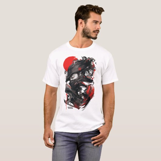 T-shirt Wolf Man Goth Style Vaporwave Urban (Devant entier)