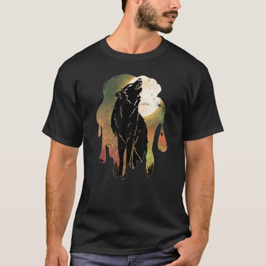 T-shirt Wolf Moon Howling 1 (Devant)