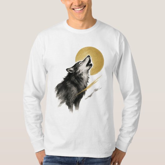 T-shirt 【Wolf Moon Long Sleeve T-Shirt】 (Devant)