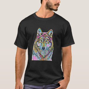 T-shirt Wolf Moon Motif Pack Lupus sauvage Coloré Wolfs De