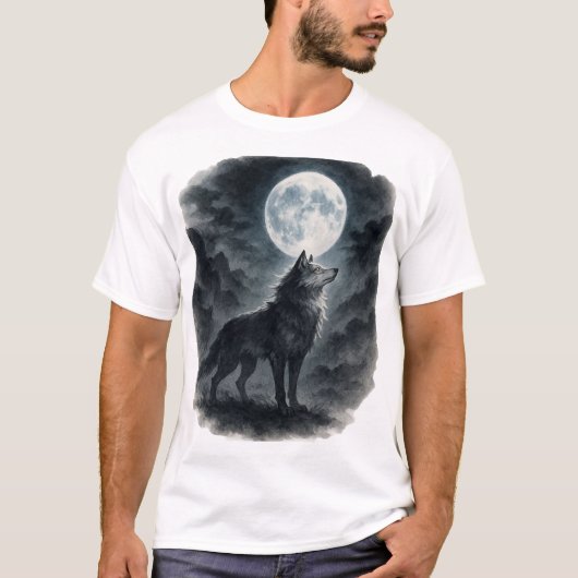 T-shirt 【Wolf Moon T-Shirt】 (Devant)