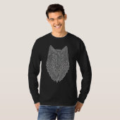 T-shirt Wolf Motif Predator Abstrait Visage Wolfs Artwork (Devant entier)