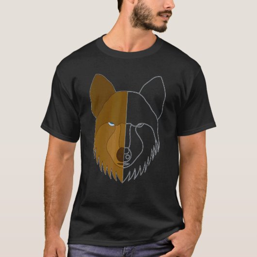 T-shirt Wolf Motif Predator Face Wolfs (Devant)