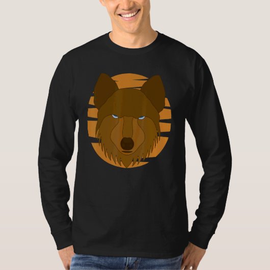 T-shirt Wolf Motif Predator Face Wolfs (Devant)