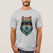 T-shirt Wolf On Forest Arrière - plan (Devant)