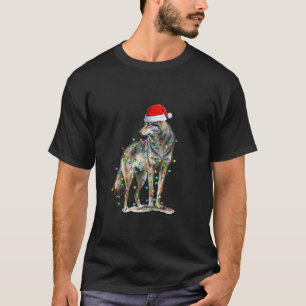 T-shirt Wolf Portant le chapeau de Noël Noël Noël Funny Wo