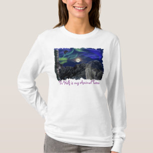 T-shirt Wolf, Ravens, Totem Pole Animal Guide