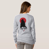 T-shirt Wolf solo T original en gris et rouge avec Lune ro (Dos entier)