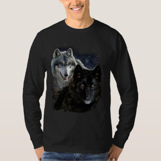 T-shirt Wolf Star Wolf Wild Moon Stars Loyal Grey Wolf