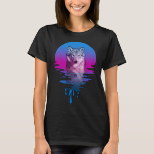 T-shirt Wolf Sunset Retro vintage