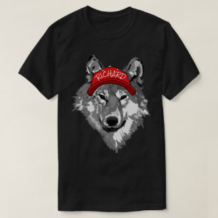 T-shirt Wolf White&Black Red Baseball Nom du Casquette Équ