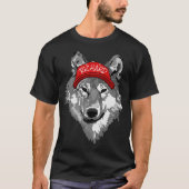 T-shirt Wolf White&Black Red Baseball Nom du Casquette Équ (Devant)