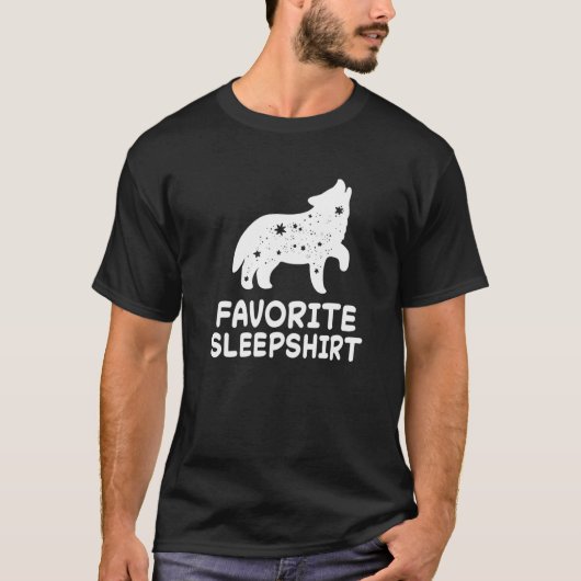 T-shirt Wolf Wolf Nap Dormir Pyjama Pyjama Nigh (Devant)
