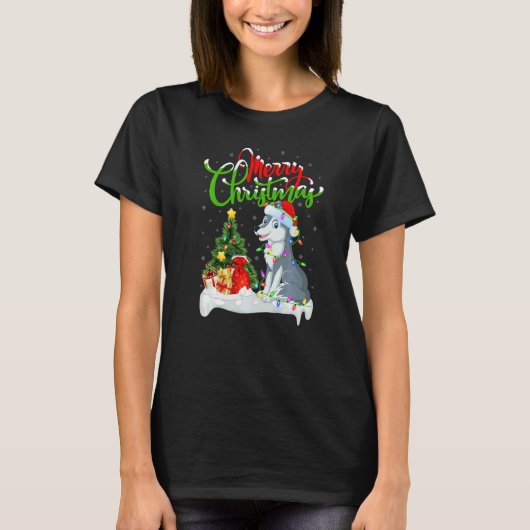 T-shirt Wolf Xmas Decorations Santa Wolf Christmas (Devant)