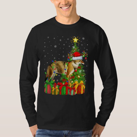 T-shirt Wolf   Xmas Holiday Santa Wolf Christmas Tree (Devant)