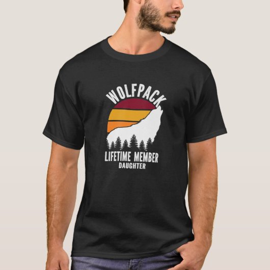 T-shirt Wolfpack Membre à vie Fille Wolf Famille Matc (Devant)