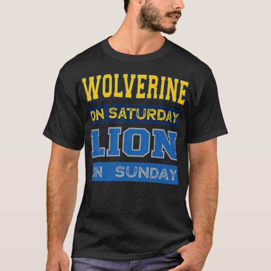 T-shirt Wolverine le samedi Lion le dimanche golfcoachcade (Devant)