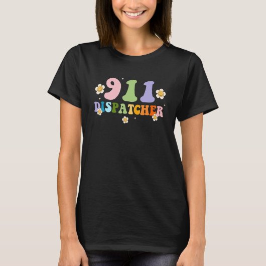 T-shirt Woman 911 Dispatcher Emergency Dispatcher Retro Gr (Devant)