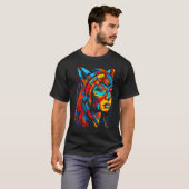 T-shirt Woman Wolf Head Native American Creative (Devant entier)