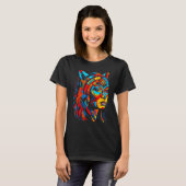 T-shirt Woman Wolf Head Native American Creative (Devant entier)