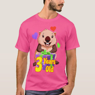 T-shirt Wombat 3 ans Anniversaire Wombat Australian Anim