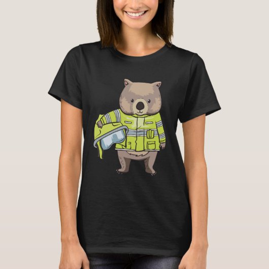 T-shirt Wombat Fireman I Australia Hero Motif (Devant)