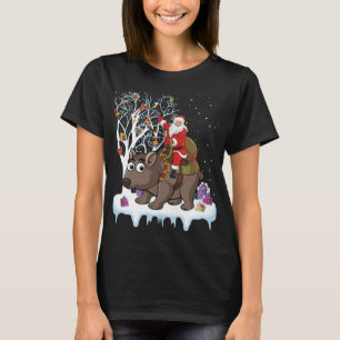 T-shirt Wombat Lover Xmas Cadeau Père Noël Riding Wombat C