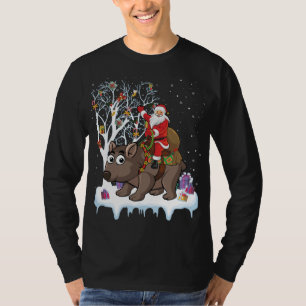 T-shirt Wombat Lover Xmas Cadeau Père Noël Riding Wombat C