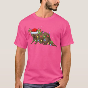 T-shirt Wombat Lover Xmas Éclairage Père Noël Wombat Noël