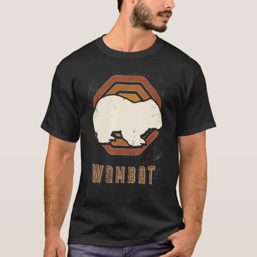 T-shirt Wombat Vintage Retro classique amour animal (Devant)