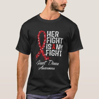 T-shirt Women Hand Her Fight Is My Fight Red Heart Disease