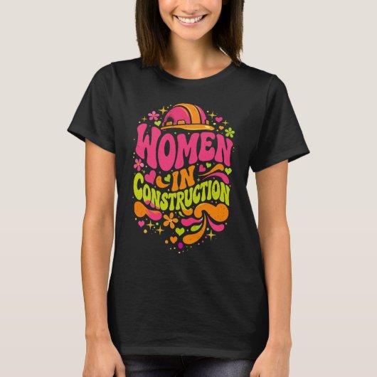 T-shirt Women In Construction Retro Empowerment (Devant)