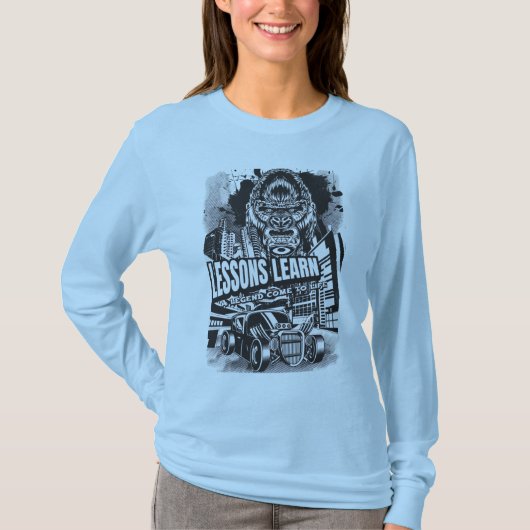 T-shirt Women Legendary Gorilla Lessons Learn Long Sleeve  (Devant)