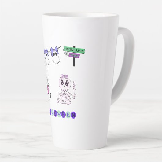 T-Shirt, Women Tee Shirts/ Coffee Mug. Latte Mok (Rechterhoek)