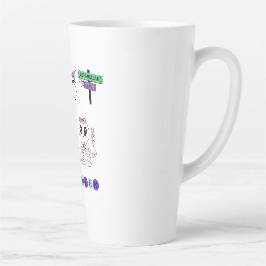 T-Shirt, Women Tee Shirts/ Coffee Mug. Latte Mok (Rechts)