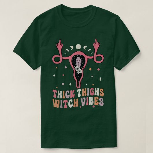 T-shirt Women Thick Thighs Witch Vibes Halloween Moon Witc (Design devant)