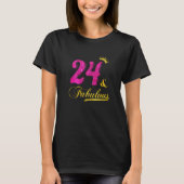 T-shirt Womens 24 Et Fabulous Diamond Crown Happy 24th Bi (Devant)