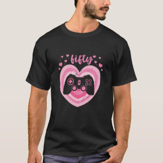 T-shirt Womens 50 Year Old Cute Gamer Birthday Girl 50Th B