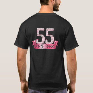 T-shirt Womens 55th Birthday Party Squad I Pink Group Phot