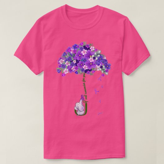 T-shirt Womens Alzheimer Awareness Cute Elephant I Will Re (Design devant)
