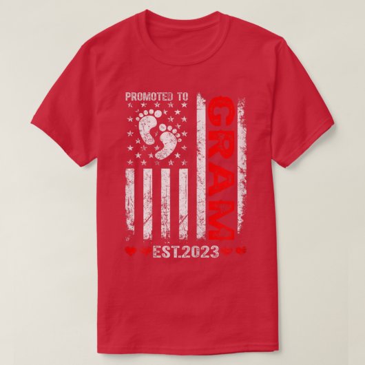 T-shirt Womens American Flag Promoted To Gram 2023 Mothers (Design devant)
