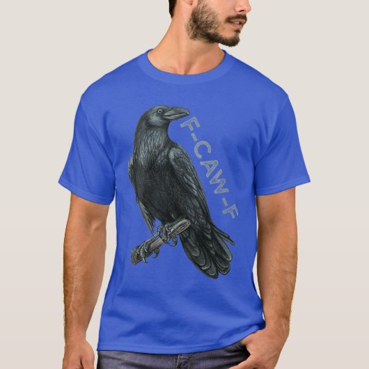T-shirt Womens awF Black Bird Crow Funny Bird Cawing Grung (Devant)