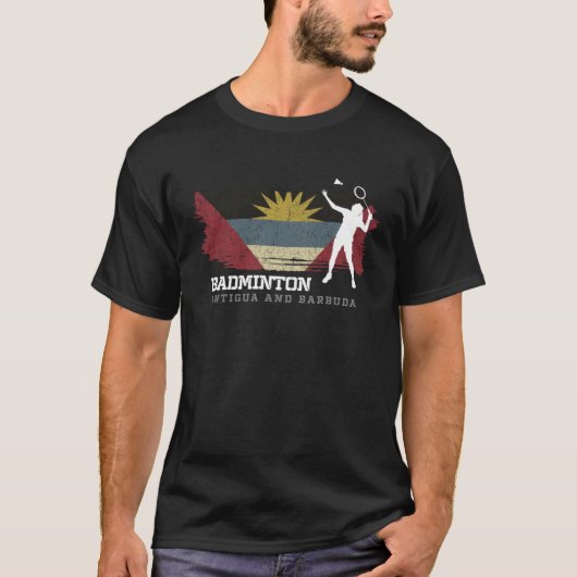 T-shirt Womens Badminton Antigua & Barbuda Net Game Player (Devant)