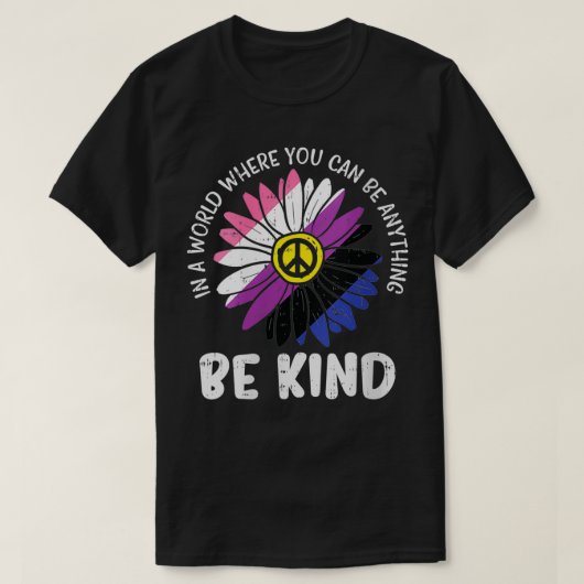 T-shirt Womens Be Kind Genre Daisy Peace Hippie Prid (Design devant)