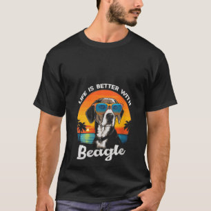T-shirt Womens Beach Life est mieux avec le chien Beagle V