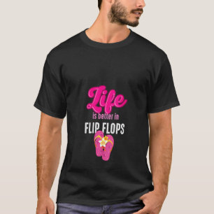 T-shirt Womens Beach Vacances Vie Meilleure En Flip Flops